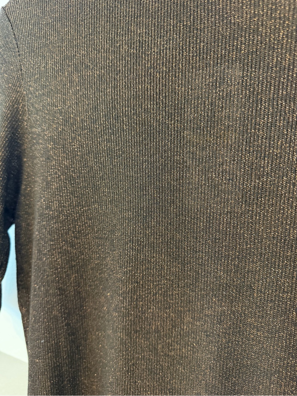NWT FRAME Lurex Turtle/mockneck Tee Americano Brown Metallic Knit Top Size M - Picture 11 of 14